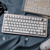 Keycaps per Tastiera Meccanica in PBT Personalizzati Bianchi con Riflessione, Ombra Pieghevole, Trasmissione Luminosa e Incisione Laterale