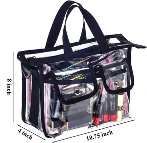 Sac de maquillage transparent en PVC moyen pour artiste maquilleur, sac de rangement cosmétique transparent, trousse de maquillage de voyage, organiseur de maquillage, sac <span class=keywords><strong>MUA</strong></span>, sac de stade - Product Image 6