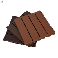 Ubin Lantai Plastik 12 X 12 inci, Ubin Dek Patio Sistem Interlocking, Ubin Plastik Solid untuk Dalam & Luar Ruangan