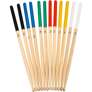 <span class=keywords><strong>Baquetas</strong></span> de Percusión de Madera de Arce Coloridas de Fábrica OEM 5A 7A con Mango de Goma Antideslizante - Product Image 1