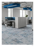 Synthetische Feuerfeste Waschbare Büro-Teppichfliesen 50x50cm Rechteckig Schlingenflor PVC-Rücken Gewerblicher Bodenbelag