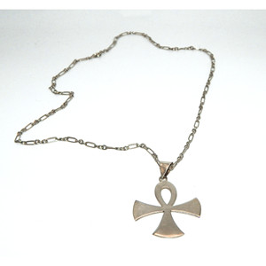 .925โซ่ฟิกาโรเงินสเตอร์ลิงพร้อมจี้ ankh - Product Image 3