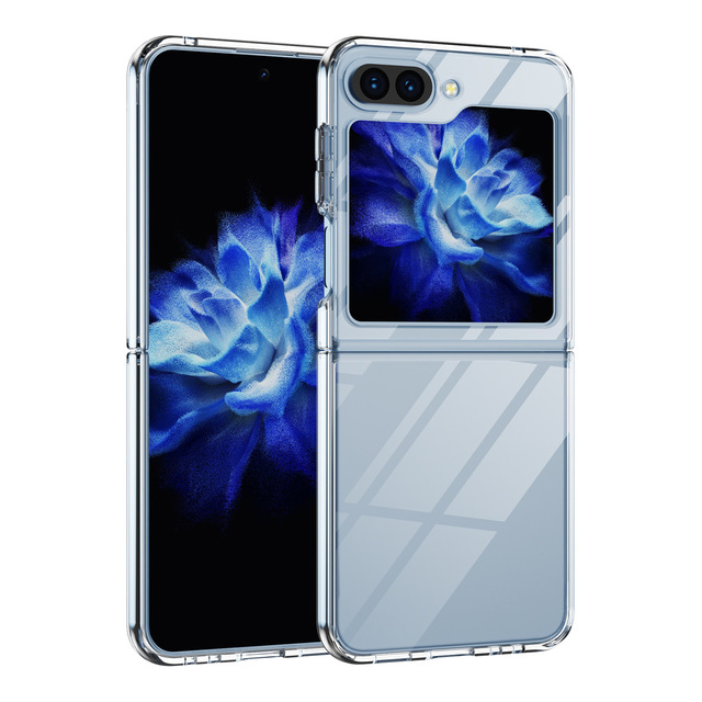 For Samsung Galaxy Z Flip 5 Transparent Soft TPU Phone Case Clear Hard Acrylic PC Back Phone Cover Shell for Samsung Z Flip 4 3