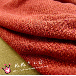 Usine de tissu de tissu en Chine automne et hiver nouvelle brique creuse rouge laine Orange et or Flash Point tricoté Cardiga extensible - Product Image 1