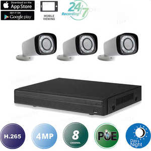 Kit de surveillance DH avec caméra IP motorisée 4MP H.265 8 canaux POE, objectif 12mm, vision nocturne et détection de mouvement 4208-8P-4KS2 HFW4431R-Z - Product Image 2