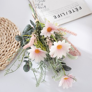 Bouquet de fleurs artificielles Enxing en plastique et tissu PU pour mariage et décoration intérieure CF01227 - Product Image 3