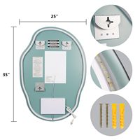 Miroir LED Lumineux Intelligent Sans Cadre pour Hôtel, Salon et Cuisine, Anti-buée, Interrupteur Tactile, Classe IP66, Vente en Gros