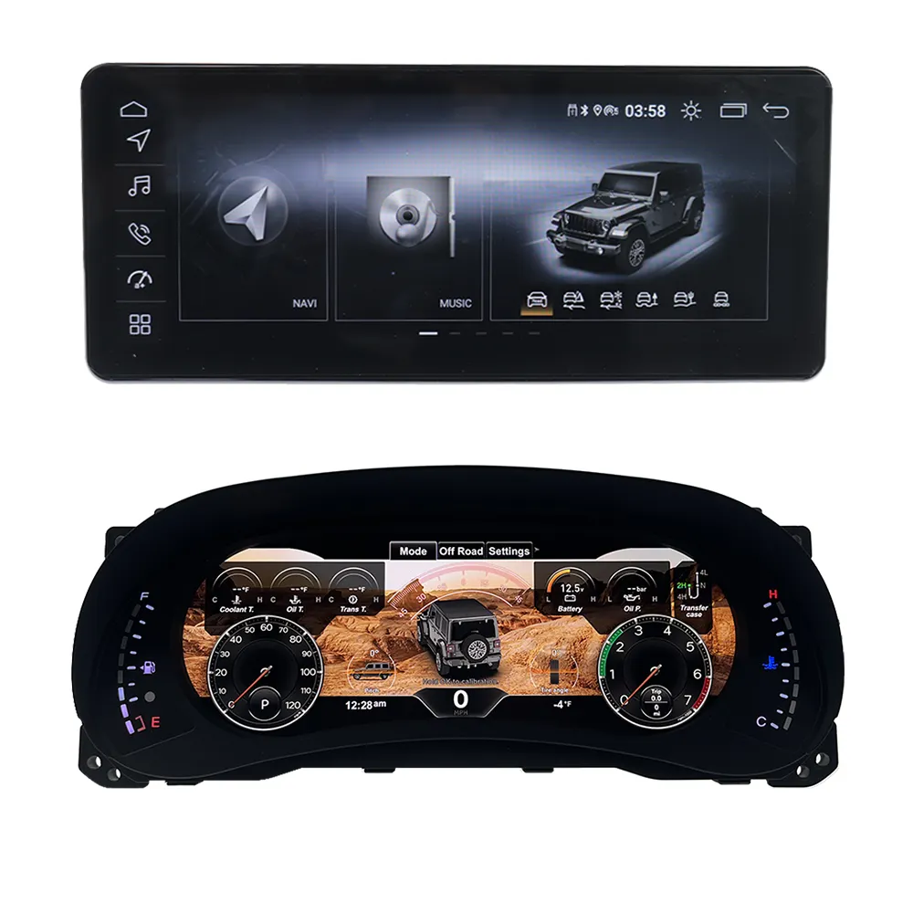 أداة عرض شاشة عداد السرعة لسيارة جيب رانجلر 3 JK 2010-2018 للسيارة بنظام أندرويد مشغل GPS وسائط متعددة مشغل سيارة ستريو