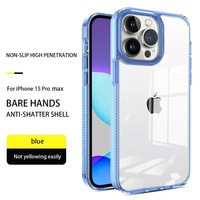 Coques de téléphone transparentes en acrylique + TPU 2,5 mm pour iPhone 15 14 13 12 11 Pro Max avec support de téléphone inclus, échantillon gratuit