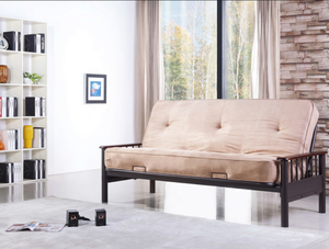 Sofá Cama Futón de Madera y Metal con Brazos, Muebles Desarmables Populares en EE. UU. - Product Image 2