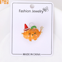 Broche Citrouille Halloween 2026 en Alliage Émaillé pour Vêtements et Accessoires, Bijoux Fantaisie, Vente en Gros Usine, Stock Disponible pour l'Europe et l'Amérique