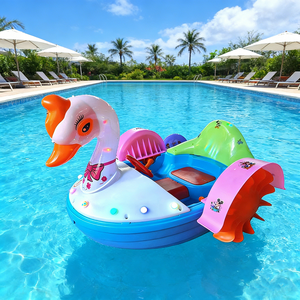 Bateaux électriques à pare-chocs aquatiques avec lumière LED, best-seller, bateaux à manivelle en forme de cygnes pour parcs d'attractions et piscines gonflables - Product Image 1