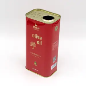 Bidon d'huile d'olive en métal de qualité alimentaire 1L personnalisé avec bouchon en plastique