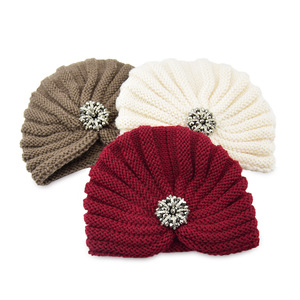 Hot Go Party Date Chaud Tricoté Hiver Turban Headwraps Chapeau Doux Bonnet Tête Porter Des Chapeaux Solide Couleur Pull Chapeaux pour Femmes - Product Image 3