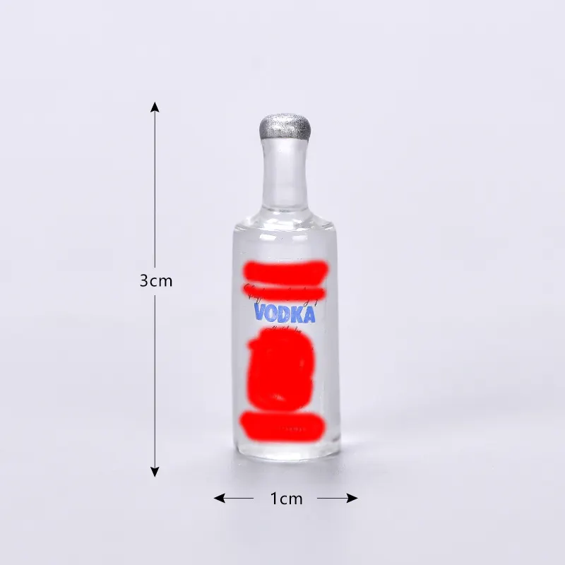 Hot Koop Phone Case Sleutelhanger Accessoires 3d Kunstmatige Alcohol Vodka Fles Ontwerp Hars Cabochon Charms