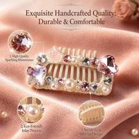 Barrette de luxe rose à strass avec nœud, style princesse, anti-traction, pour chien, accessoires pour chiots Maltese et Yorkie