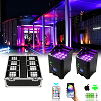 Projecteurs LED sans fil sur batterie 9x18W RGBW, alimentés par batterie, contrôle DMX via application, rechargeables, IP20, pour scène, DJ, mariage, fête