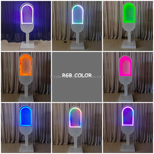 LEDA Hot Sale Custom Metal White Warm Light Message Phone Wedding Stage Telephone <b>Stand</b> <b>Backdrop</b> for Wedding Events - Product Image 5