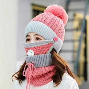 Chapeaux d'hiver à capuche épaisse <span class=keywords><strong>pour</strong></span> femmes, écharpes de Ski, en tricot, <span class=keywords><strong>pour</strong></span> faire du cyclisme, bonnet, lot de 15 pièces, AAA690 - Product Image 2