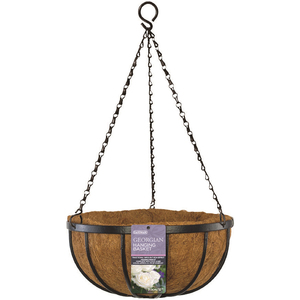 Panier suspendu en fil métallique pour jardinière de pont de fenêtre avec doublure en coco - Product Image 3