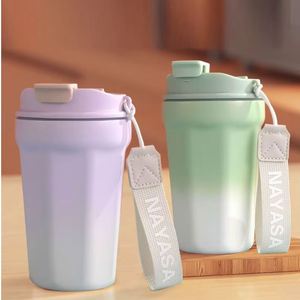 Vaso Térmico de Acero Inoxidable de Alta Calidad con Revestimiento Cerámico en el Interior, Taza Termo Aislada al Vacío para Café con Correa de Cuerda - Product Image 2