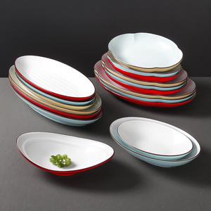 Assiettes ovales en mélamine épaissies, couleur unie, pour hôtels, restaurants et fêtes - Product Image 1