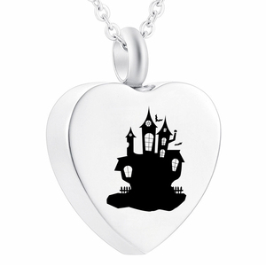 Stainless Steel <strong>Heart</strong> Cremation Ashes Pendant Jewelry Memorial Ashes Necklace Halloween <strong>Night</strong> of Horror - Product Image 1