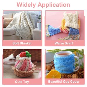 Hilo de lana de algodón de 4 cabos para tejer a mano, ideal para suéteres de muñecas, zapatos de ganchillo y proyectos DIY. Hilo teñido de fantasía para tejer. Venta al por mayor. - Product Image 6