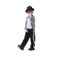 Amour bébé argent Michael Jackson Hip Hop scène Cosplay Costumes assortis chapeau gants Polyester matériel pour adulte jeu Cosplay