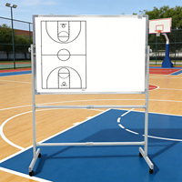 Tableau de démonstration tactique de basketball grand format 100x70cm, double face, magnétique, effaçable et inscriptible, avec roulettes pour entraînement et entraîneur