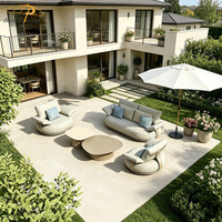 Juego de Sofás de Exterior de Lujo Estilo Nórdico, Muebles de Jardín de Aluminio para Villa, Hotel, Balcón, Resort, Patio