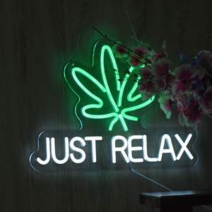 Panneau néon LED « Just Relax », idéal pour la décoration murale de chambre, salle de jeux, bar ou fête, avec interrupteur à intensité variable - Product Image 5