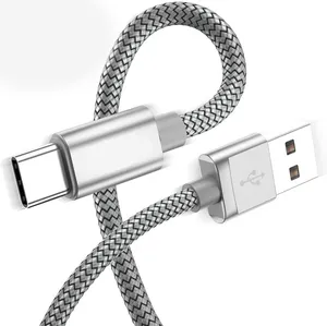 Alibaba Hot Selling 3 Meter 3A USB-A zu Typ-C-Datenkabel USB 2.0 Nylon geflochtenes Handy-Schnell ladekabel