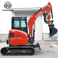 Mini-excavatrice FULCORE de 3,6 tonnes facile à utiliser avec moteur de translation de marque et performances stables pour les opérations agricoles