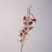 Fleurs artificielles en soie Dendrobium faites à la main avec un toucher naturel pour la décoration de la maison, des mariages, d'Halloween et de Noël, et pour la photographie