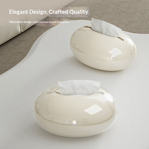 Boîte à mouchoirs de bureau en plastique magnétique étanche, distributeur de papier artistique haut de gamme pour la maison et le bureau, organisateur de poste de travail - Product Image 3