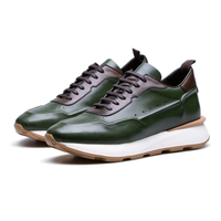 Chaussures de Sport Homme de Marque en Gros Direct Usine, Baskets Respirantes et Antidérapantes avec Tige en Cuir de Vachette et Semelle Extérieure en Caoutchouc