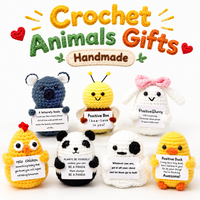 Figurines d'animaux au crochet faites à la main (abeille, lapin, canard, panda) – Décoration créative tricotée pour la maison, carte positive, cadeau personnalisé, vente en gros