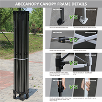 Tenda Pop Up 10x10 Heavy Duty Anti Air untuk Luar Ruangan dengan Dinding Samping Berjaring, Kaki yang Dapat Disesuaikan, dan Tas Jinjing Beroda untuk Acara