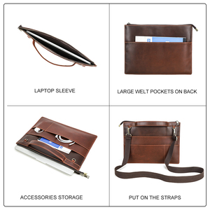 Da chính hãng 15-inch máy tính xách tay lưu trữ tay áo Bìa Kinh doanh Quà Tặng Túi du lịch cho <span class=keywords><strong>MacBook</strong></span> Air M2 phong cách bảo vệ trường hợp - Product Image 4