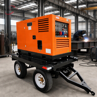 Machine à souder MIG MMA TIG, générateur diesel 300A 400A 500A, soudeuse 3 en 1, remorque à double essieu à 4 roues, groupe électrogène silencieux portable