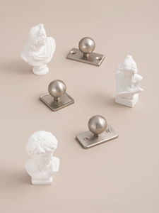 Ensemble de boutons de meuble ronds en <span class=keywords><strong>nickel</strong></span> brossé avec 3 styles de plaques de fixation pour cuisine, armoire, salle de bain - Product Image 3