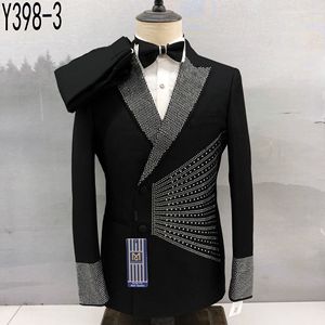 Abito da Sposo Doppiopetto <span class=keywords><strong>Slim</strong></span> <span class=keywords><strong>Fit</strong></span> con Strass e Paillettes per <span class=keywords><strong>Uomo</strong></span> - Product Image 6