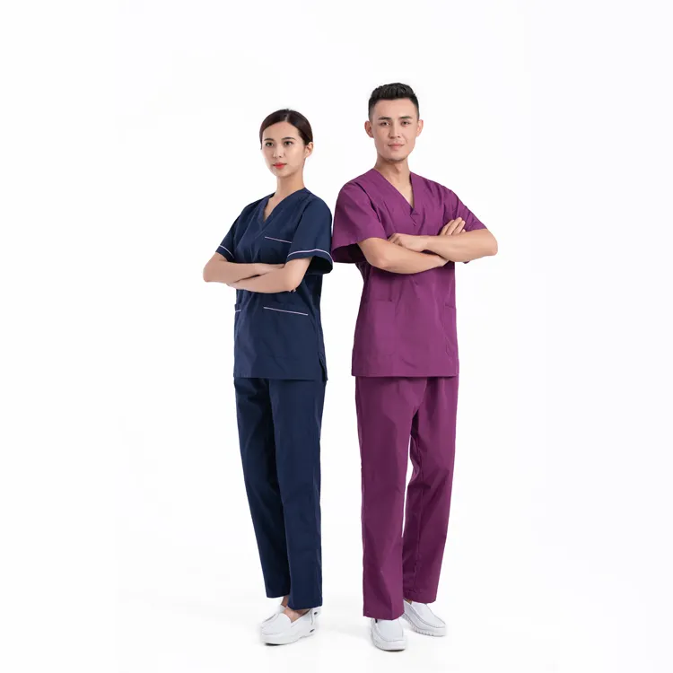 Best scrubs set Custom Polyester Rayon Spandex Stretch Scrubs Uniforms Sets Hospital Nurse Uniform Medical Scrubs