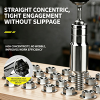 1 pièce, clé à cliquet à couple élevé de 8-32 mm 1/2 pouce, adaptateur hexagonal allongé, accessoires pour outils électriques, personnalisable OEM