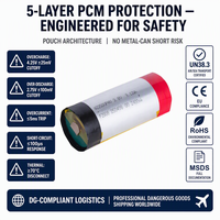 Batterie cylindrique Li-ion rechargeable haute capacité 22500 3,8V 2400mAh, cellules cylindriques au lithium-ion