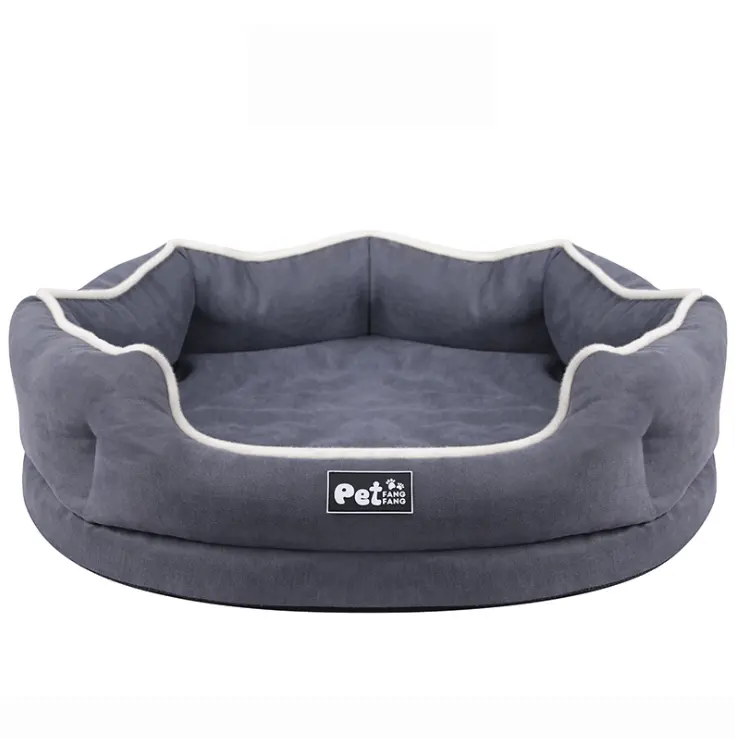 Sofá plegable de lujo para mascotas, cama para perros con logotipo personalizado disponible, color gris, venta al por mayor