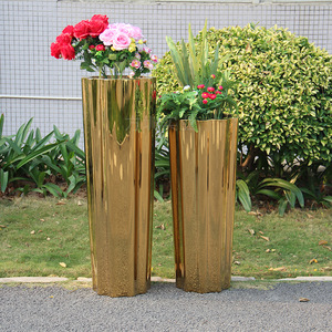Jarrón de Acero Inoxidable con Acabado de Espejo, Moderno y Minimalista, para Interiores, Hotel, Florero Artificial, Diseño Circular - Product Image 1