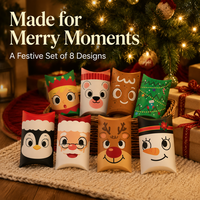 Boîtes à Cadeaux de Noël en Forme d'Oreiller, Style Mignon, Boîtes à Friandises, Contenants en Papier Décoratifs pour Noël, Baby Shower, Anniversaire