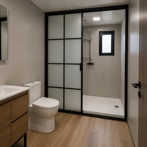 Casa Contenedor Modular Moderna con Terraza Frontal y Puertas Corredizas de Vidrio, Casa Prefabricada Portátil para Huéspedes en el Jardín - Product Image 3